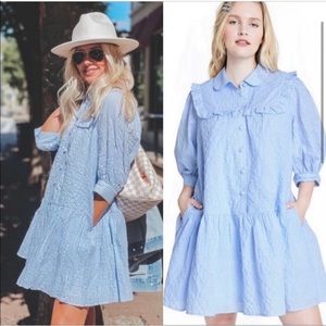 Sandy Liang x Target Blue Gingham Shirt Dress
